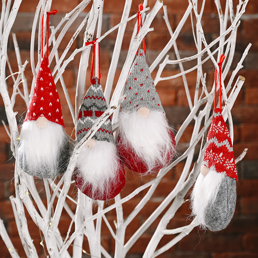 Wholesale Christmas Knitted Hat Forest Old Man Pendant Decoration